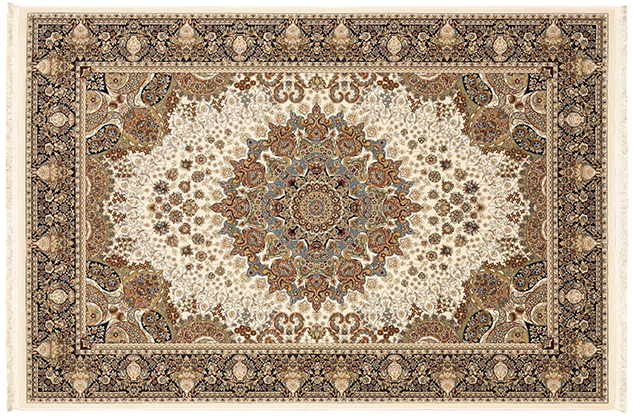 Traditional & Oriental Rugs Masterpiece 1802W Ivory - Beige & Black - Charcoal Machine Made Rug