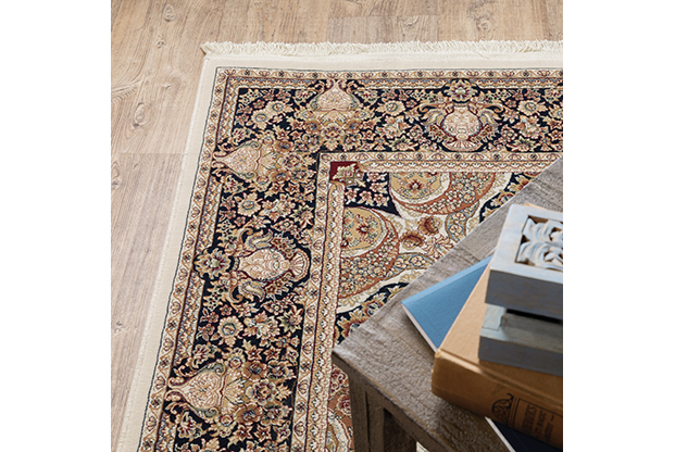 Traditional & Oriental Rugs Masterpiece 1802W Ivory - Beige & Black - Charcoal Machine Made Rug