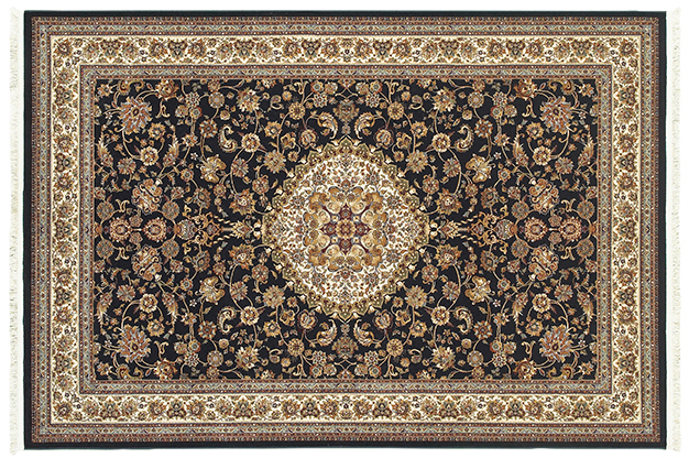 Traditional & Oriental Rugs Masterpiece 33B Medium Blue - Navy & Ivory - Beige Machine Made Rug