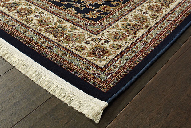 Traditional & Oriental Rugs Masterpiece 33B Medium Blue - Navy & Ivory - Beige Machine Made Rug