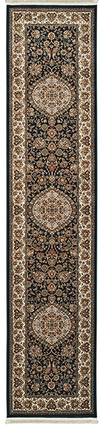 Traditional & Oriental Rugs Masterpiece 33B Medium Blue - Navy & Ivory - Beige Machine Made Rug