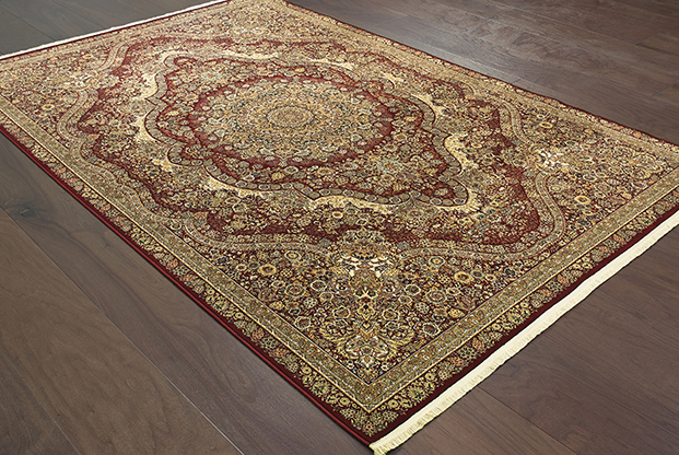 Traditional & Oriental Rugs Masterpiece 8022R Red - Burgundy & Medium Blue - Navy Machine Made Rug