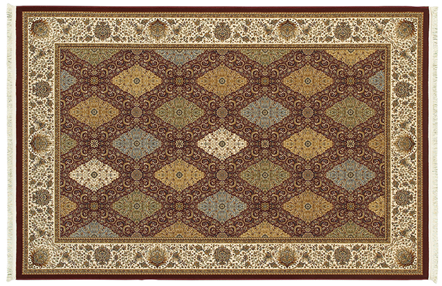 Traditional & Oriental Rugs Masterpiece 530M Red - Burgundy & Ivory - Beige Machine Made Rug