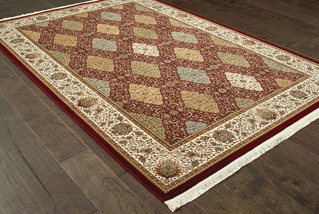 Traditional & Oriental Rugs Masterpiece 530M Red - Burgundy & Ivory - Beige Machine Made Rug