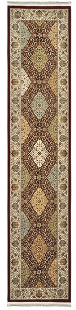 Traditional & Oriental Rugs Masterpiece 530M Red - Burgundy & Ivory - Beige Machine Made Rug