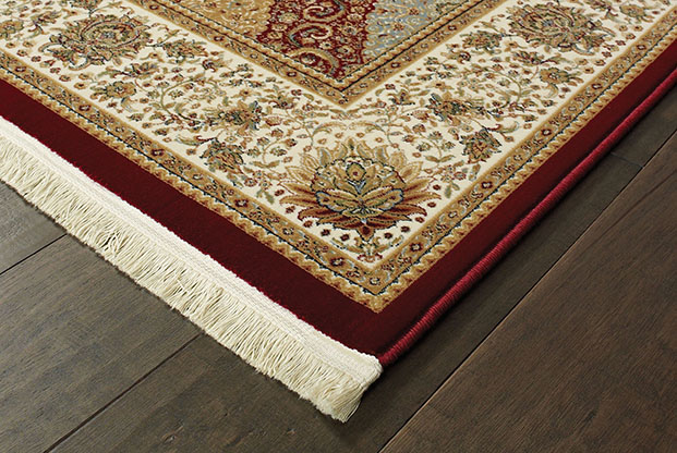 Traditional & Oriental Rugs Masterpiece 530M Red - Burgundy & Ivory - Beige Machine Made Rug