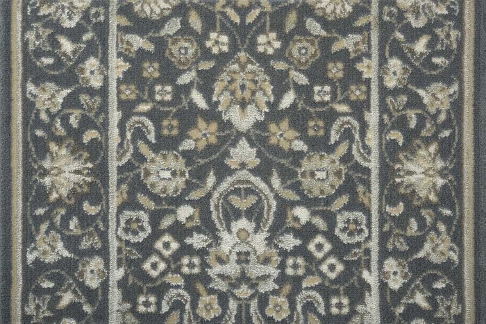 Hall & Stair Runner Rugs Glamour Collection Ocean Medium Blue - Navy & Black - Charcoal Machine Made Rug