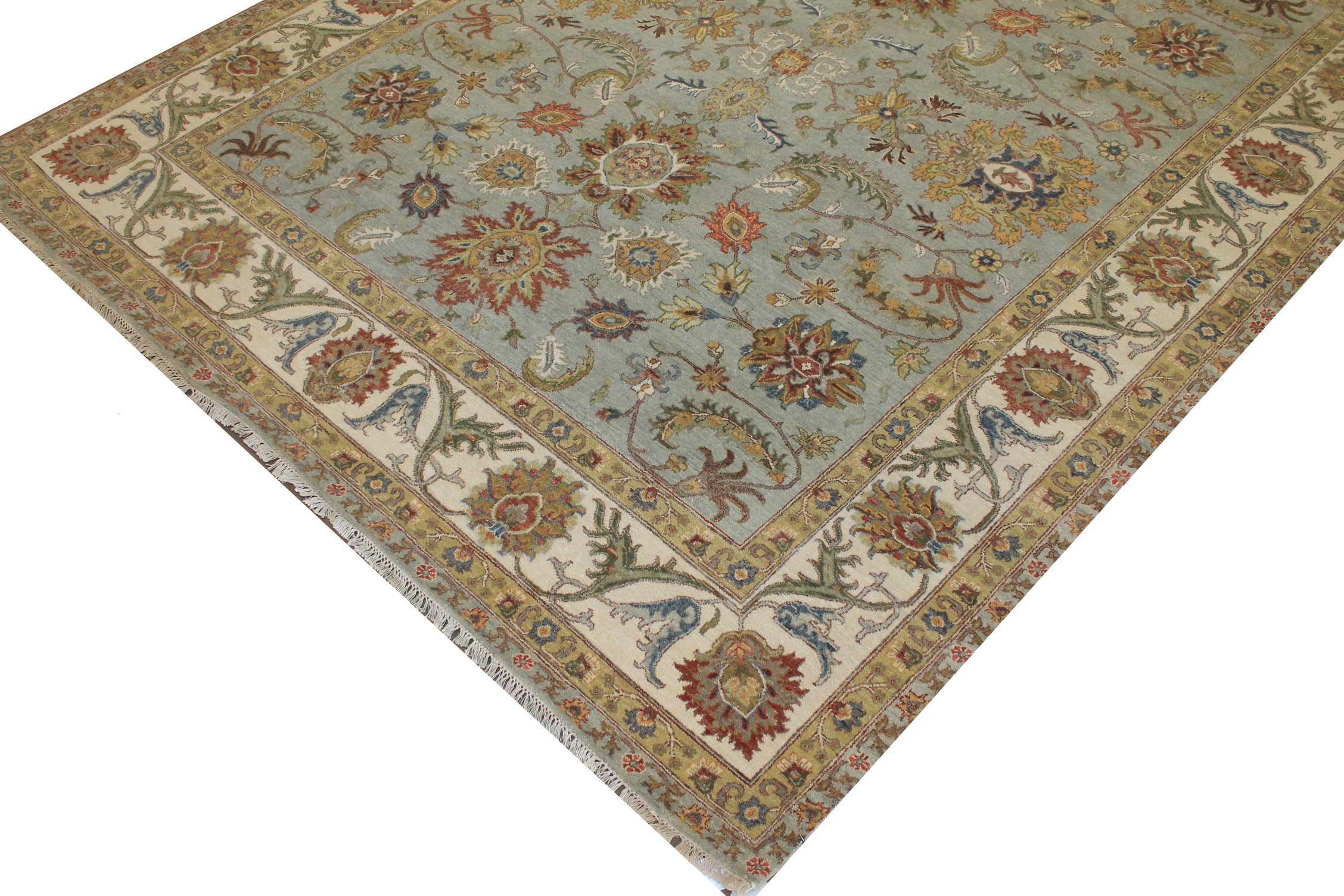 Traditional & Oriental Rugs Sultan 025240 Lt. Blue - Blue & Ivory - Beige Hand Knotted Rug