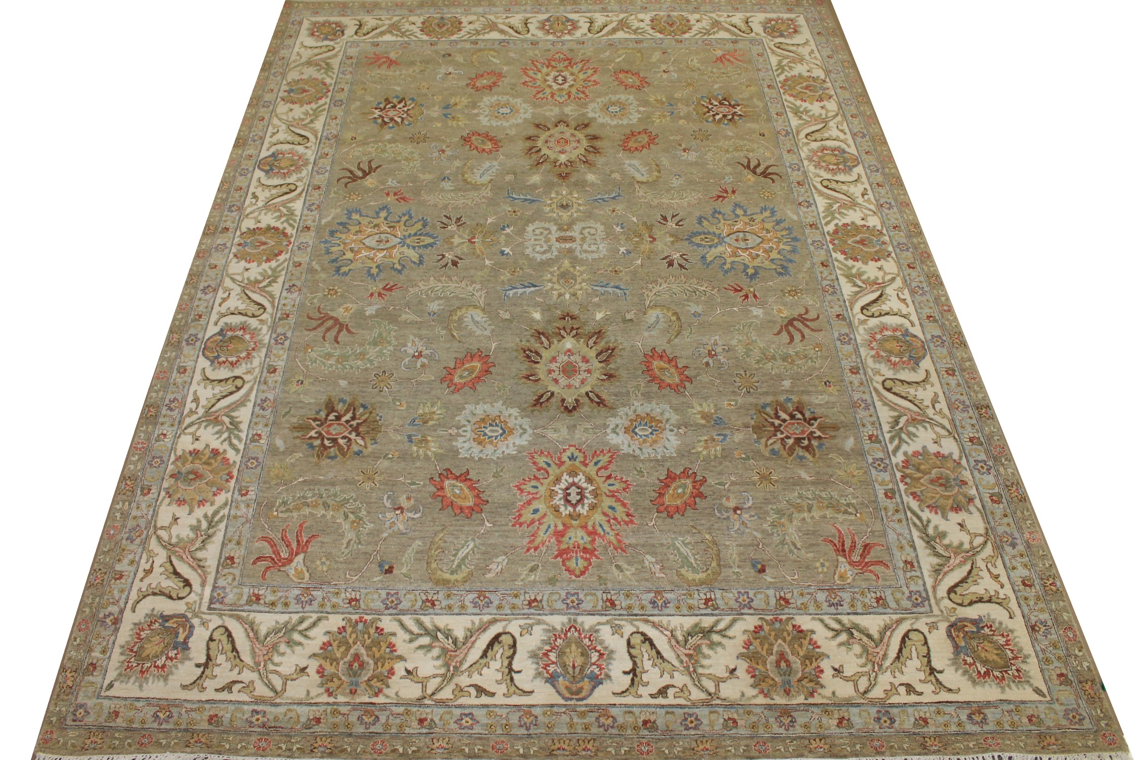 Traditional & Oriental Rugs Sultan 025241 Lt. Brown - Chocolate & Ivory - Beige Hand Knotted Rug