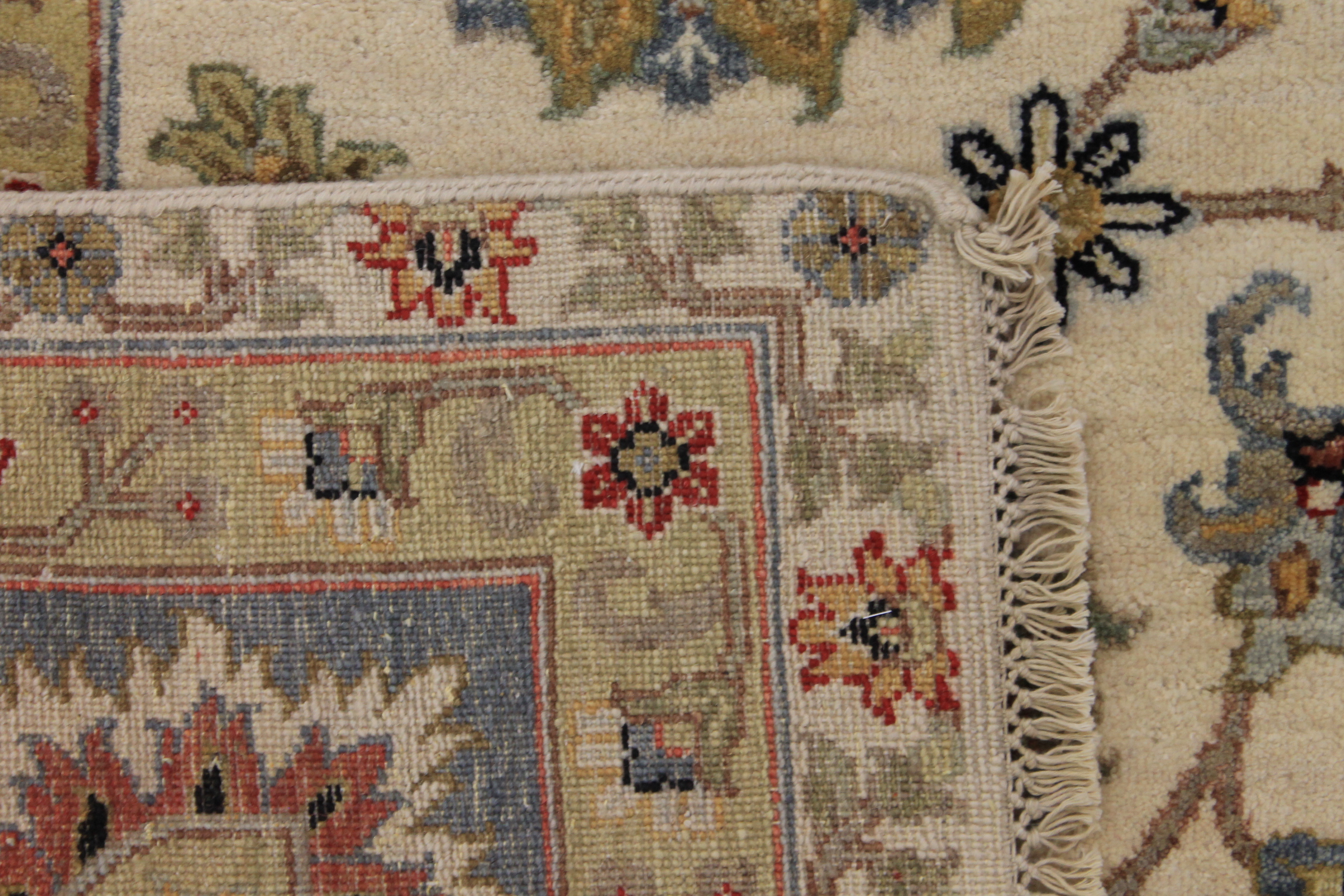 Traditional & Oriental Rugs Sultan 025208 Ivory - Beige & Lt. Blue - Blue Hand Knotted Rug