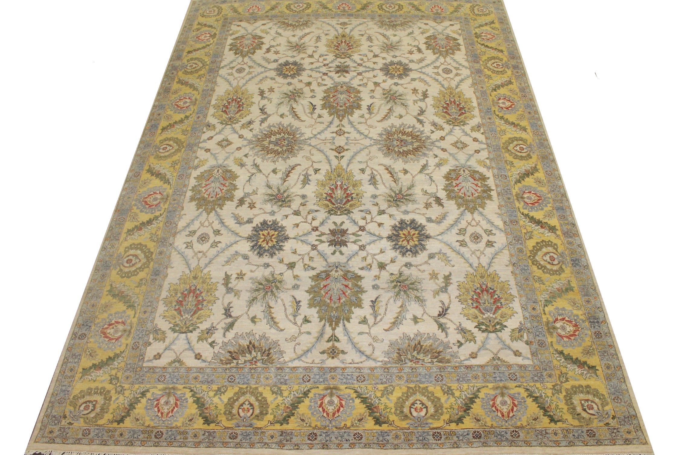 Traditional & Oriental Rugs Sultan 024811 Ivory - Beige & Lt. Gold - Gold Hand Knotted Rug