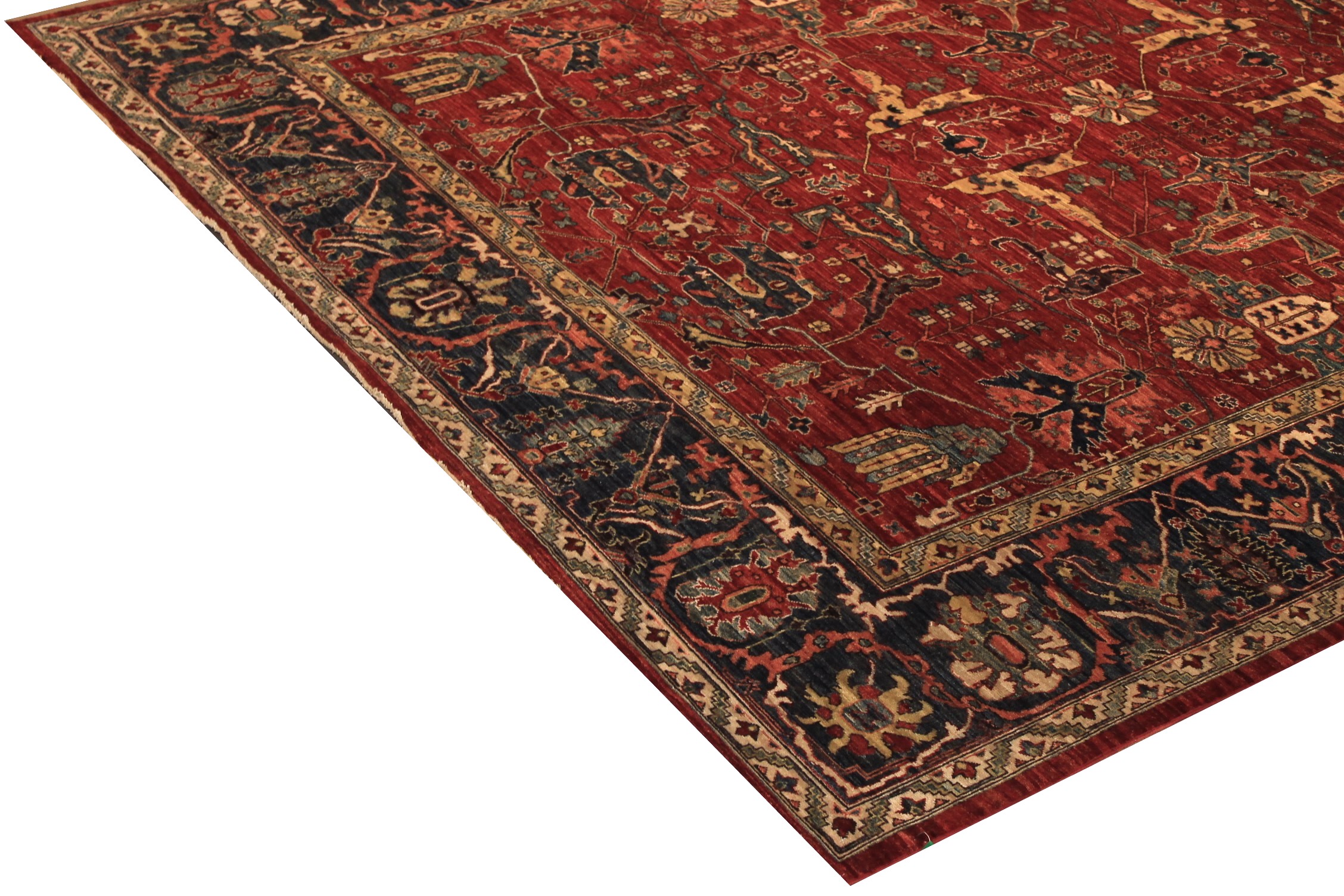 Traditional & Oriental Rugs Aryana 024566 Red - Burgundy & Medium Blue - Navy Hand Knotted Rug