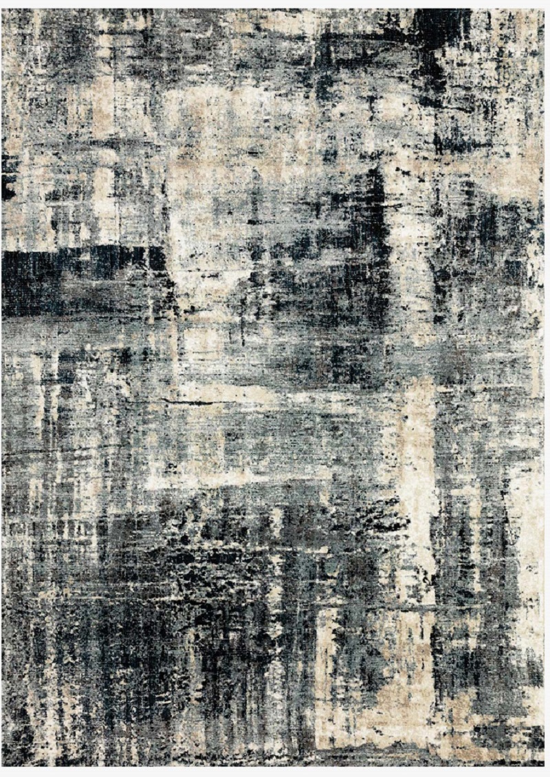 Contemporary Rugs & Transitional Rugs Augustus AGS-01 Navy Medium Blue - Navy & Ivory - Beige Machine Made Rug