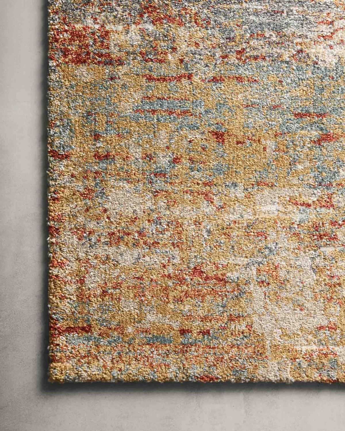 Contemporary Rugs & Transitional Rugs Augustus AGS-02 Terracotta Rust - Orange & Lt. Blue - Blue Machine Made Rug