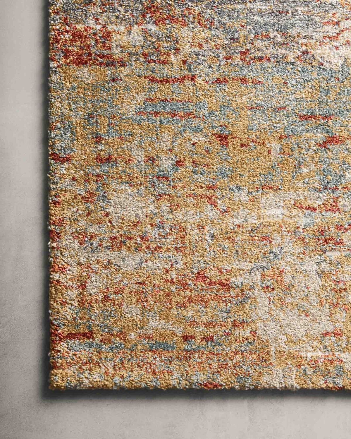 Contemporary & Transitional Rugs Augustus AGS-02 Terracotta Rust - Orange & Lt. Blue - Blue Machine Made Rug