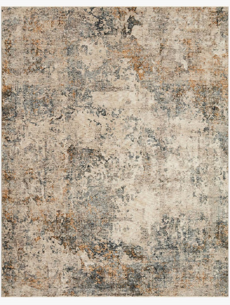 Contemporary & Transitional Rugs Axel AXE-04 Ocean/Beige Rust - Orange & Lt. Grey - Grey Machine Made Rug