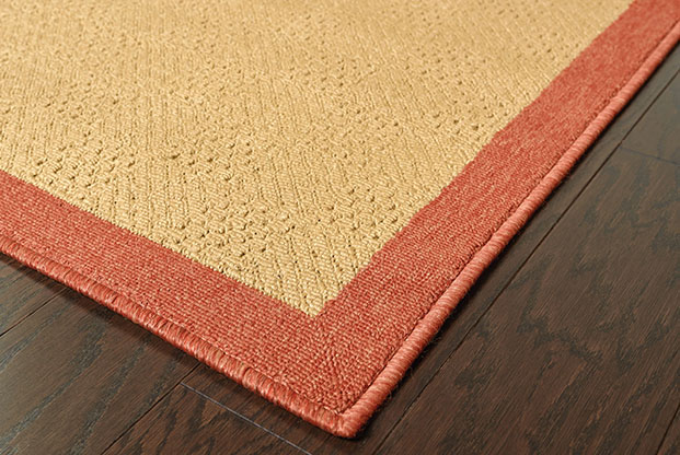 Outdoor Rugs Lanai 525O Camel - Taupe & Red - Burgundy Machine Made Rug