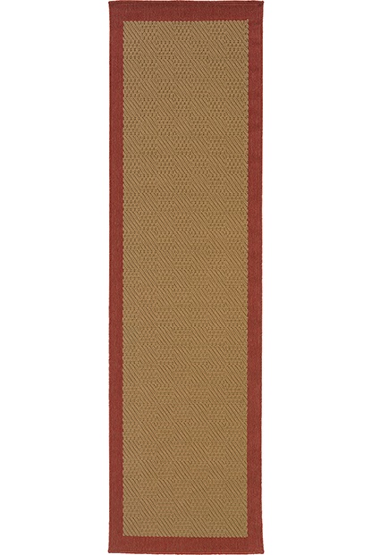 Outdoor Rugs Lanai 525O Camel - Taupe & Red - Burgundy Machine Made Rug