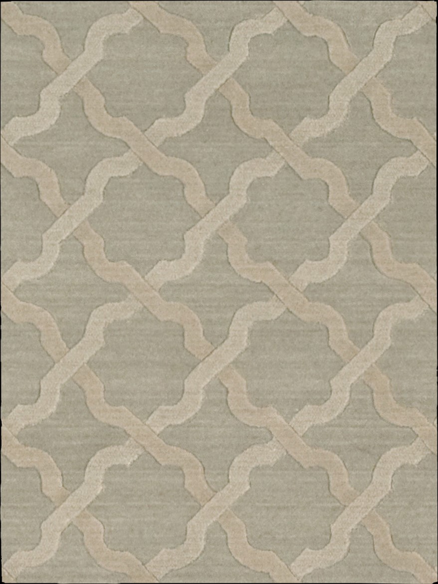 Custom & Wall to Wall MIAMI MIA-02MIST Aqua - Lt.Green & Ivory - Beige Machine Made Rug