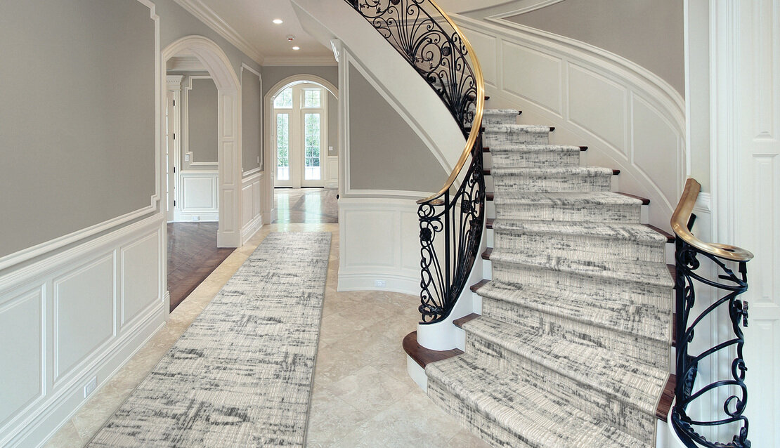 Custom & Wall to Wall Lulubella Alabaster Lt. Grey - Grey & Ivory - Beige Machine Made Rug