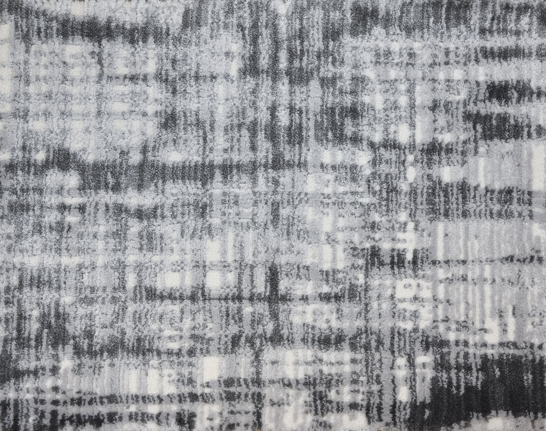 Custom & Wall to Wall Lulubella Flannel Black - Charcoal & Ivory - Beige Machine Made Rug