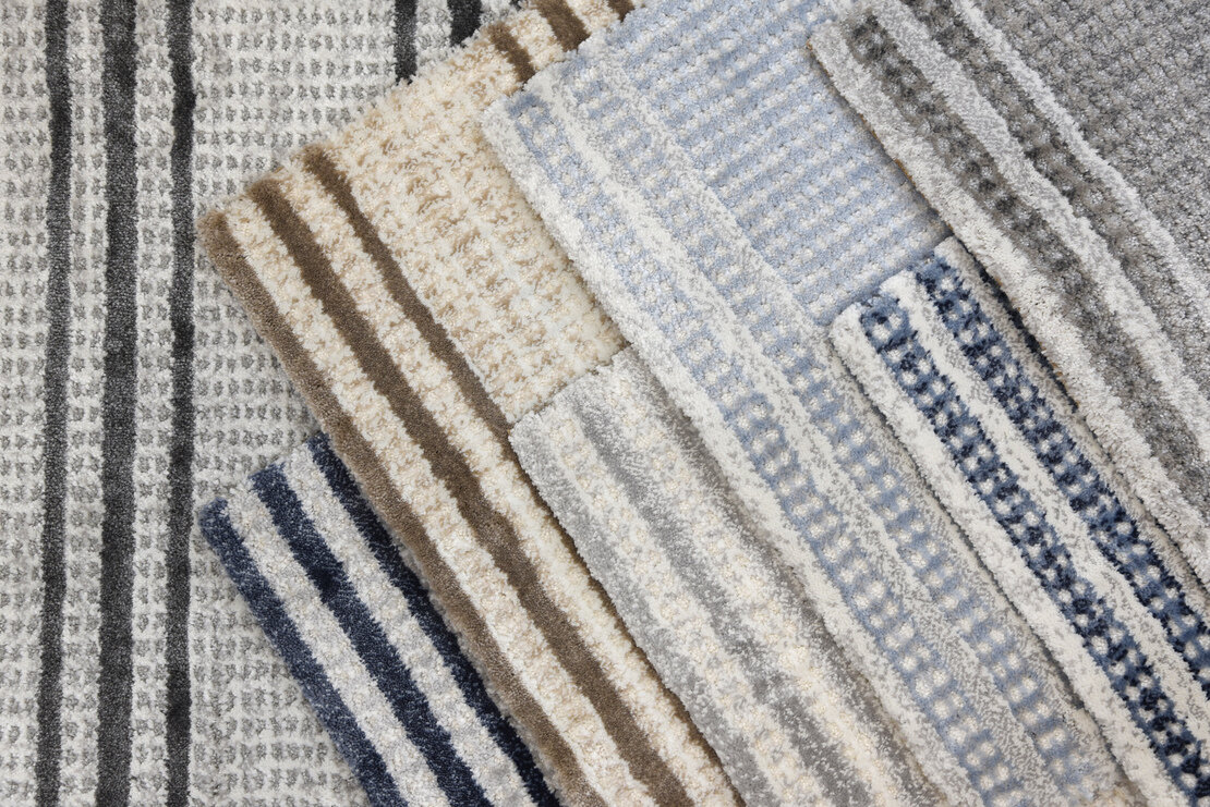 Custom Rugs, Runners & Rounds Jazabella Ocean Black - Charcoal & Ivory - Beige Machine Made Rug