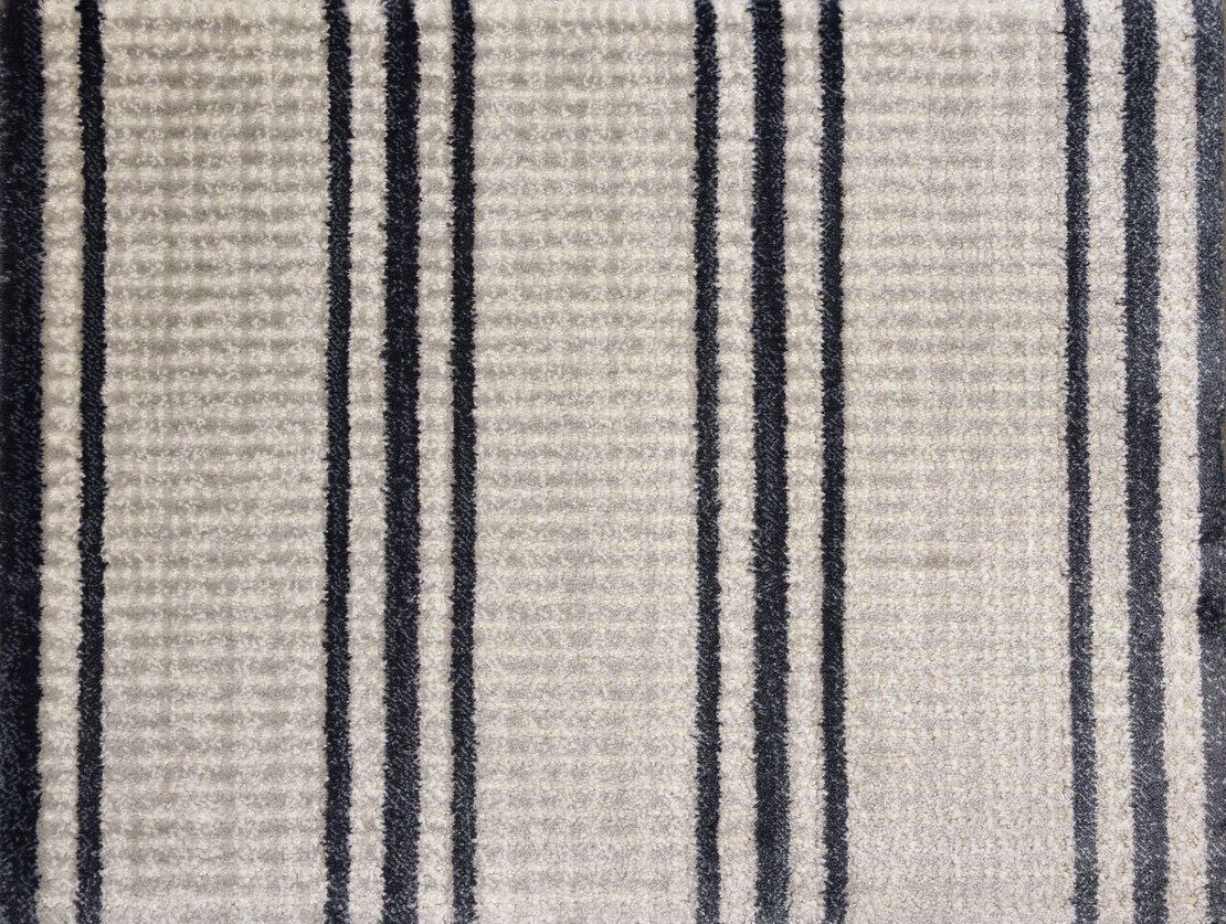 Custom Rugs, Runners & Rounds Jazabella Indigo Medium Blue - Navy & Ivory - Beige Machine Made Rug