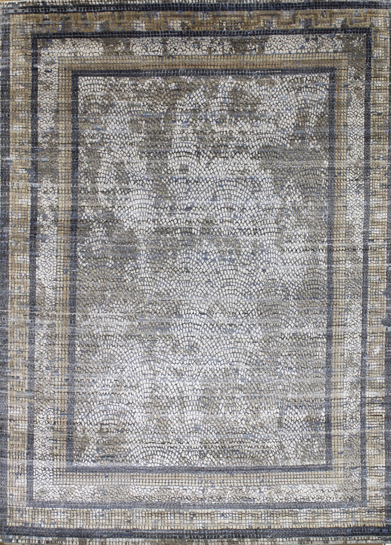 Contemporary Rugs & Transitional Rugs Mosaic 22663 Lt. Blue - Blue & Medium Blue - Navy Hand Knotted Rug
