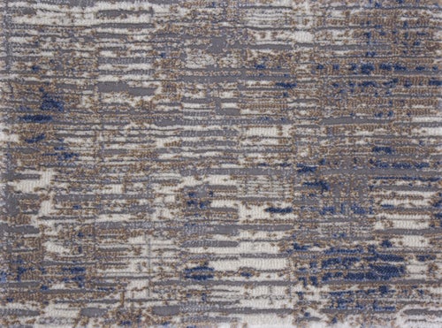 Custom Rugs, Runners & Rounds Panoramic Dune Lt. Grey - Grey & Medium Blue - Navy Machine Made Rug