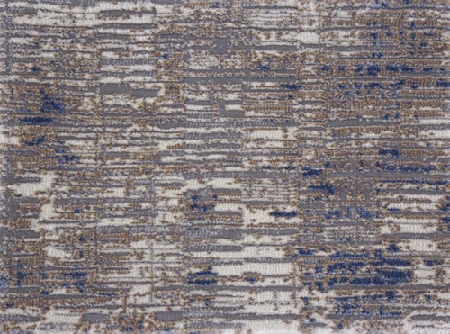 Custom & Wall to Wall Panoramic Dune Lt. Grey - Grey & Medium Blue - Navy Machine Made Rug