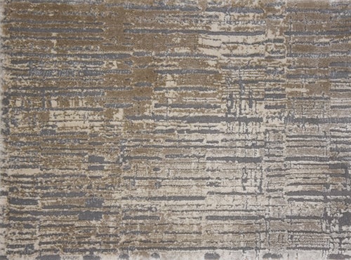 Custom & Wall to Wall Panoramic Parchment Camel - Taupe & Lt. Grey - Grey Machine Made Rug