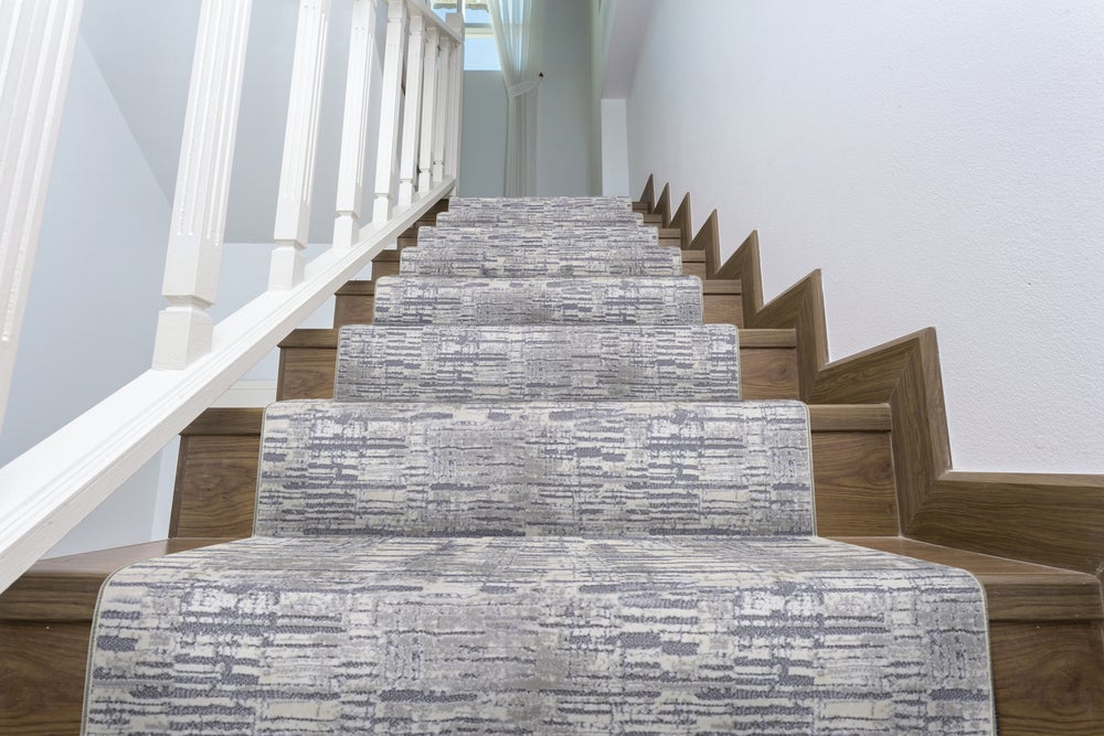 Custom Rugs, Runners & Rounds Panoramic Parchment Camel - Taupe & Lt. Grey - Grey Machine Made Rug