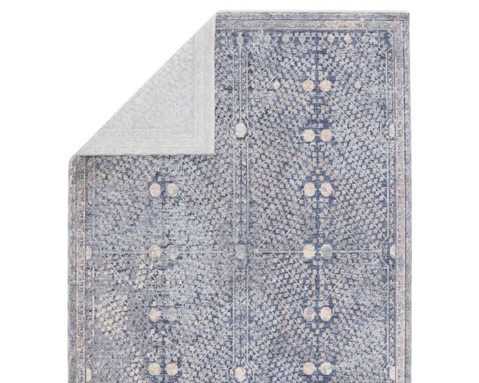 Contemporary & Transitional Rugs Ballad BLA01 Larkin Medium Blue - Navy & Lt. Grey - Grey Machine Made Rug