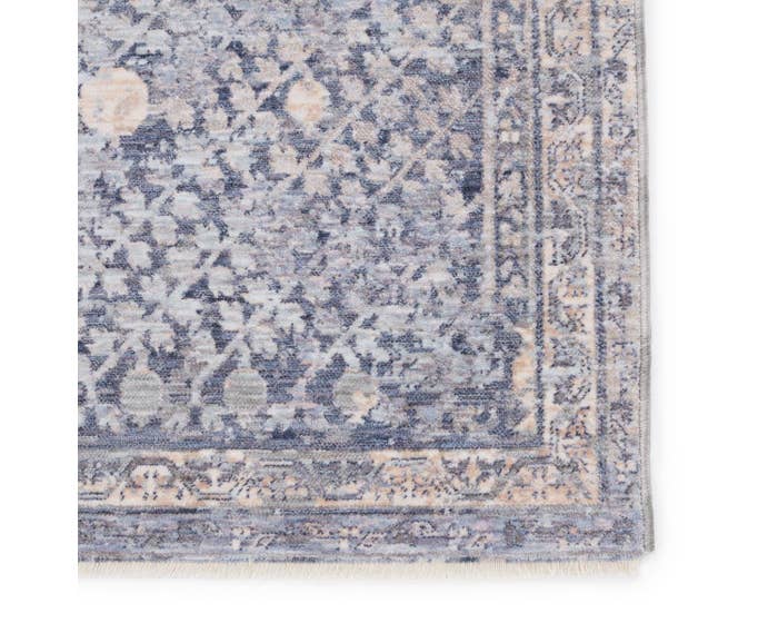 Contemporary & Transitional Rugs Ballad BLA01 Larkin Medium Blue - Navy & Lt. Grey - Grey Machine Made Rug