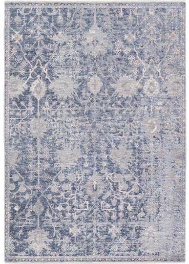Contemporary Rugs & Transitional Rugs Ballad BLA08 Seraph Medium Blue - Navy & Lt. Grey - Grey Machine Made Rug