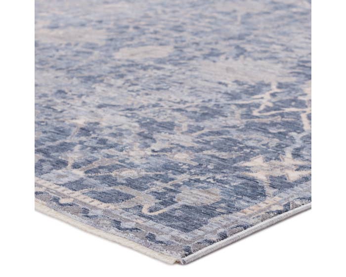 Contemporary Rugs & Transitional Rugs Ballad BLA08 Seraph Medium Blue - Navy & Lt. Grey - Grey Machine Made Rug