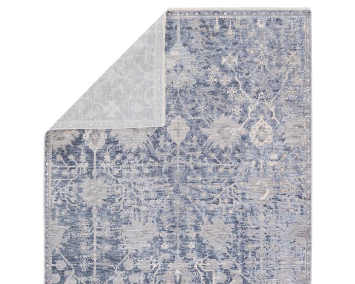 Contemporary Rugs & Transitional Rugs Ballad BLA08 Seraph Medium Blue - Navy & Lt. Grey - Grey Machine Made Rug