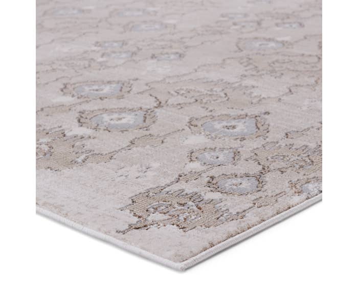 Transitional & Casual Rugs Mallila by Nikki Chu MLI01 inigo Ivory - Beige & Lt. Grey - Grey Machine Made Rug