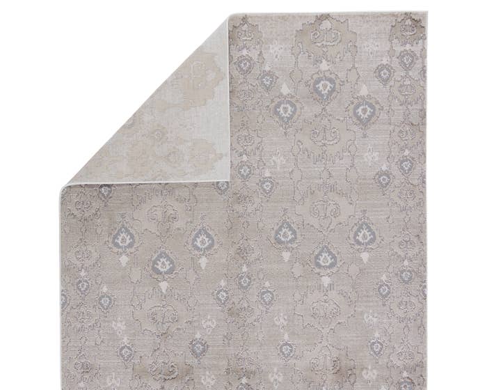 Transitional & Casual Rugs Mallila by Nikki Chu MLI01 inigo Ivory - Beige & Lt. Grey - Grey Machine Made Rug