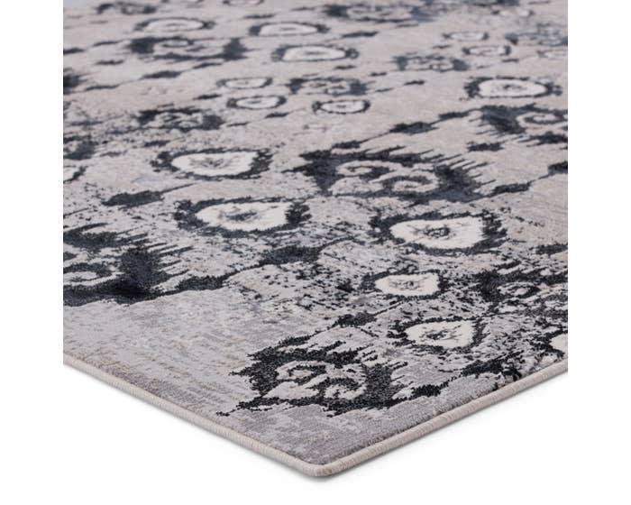 Transitional & Casual Rugs Mallila by Nikki Chu MLI02 Inigo Lt. Grey - Grey & Black - Charcoal Machine Made Rug