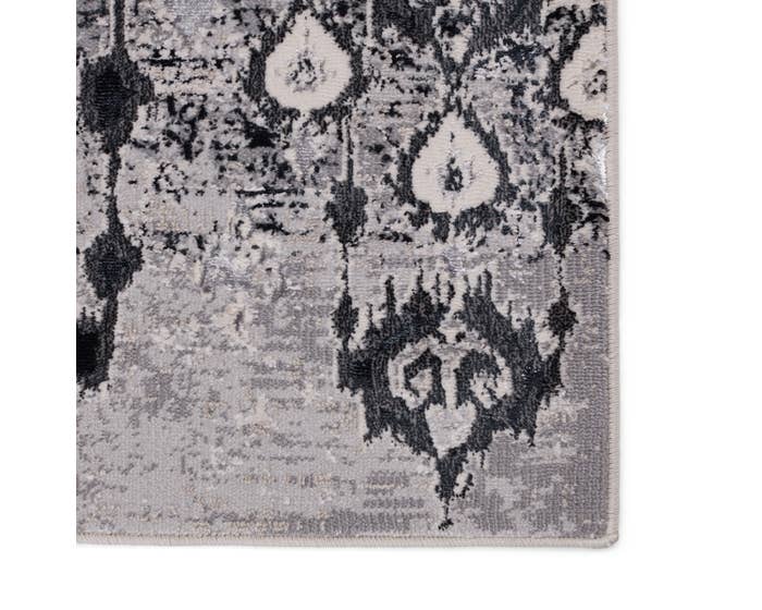 Transitional & Casual Rugs Mallila by Nikki Chu MLI02 Inigo Lt. Grey - Grey & Black - Charcoal Machine Made Rug