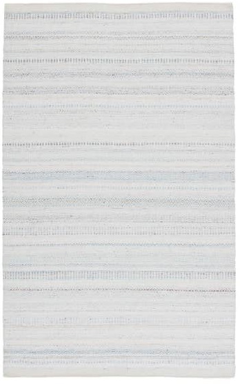 Flat Woven Rugs Penrose PNR02 Parson Ivory - Beige & Lt. Blue - Blue Hand Woven Rug