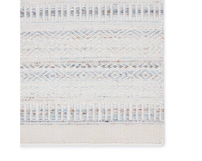 Flat Woven Rugs Penrose PNR02 Parson Ivory - Beige & Lt. Blue - Blue Hand Woven Rug