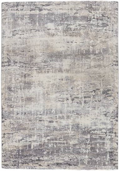 Shag Rugs Ferris FRR02 Benton Lt. Grey - Grey & Ivory - Beige Machine Made Rug