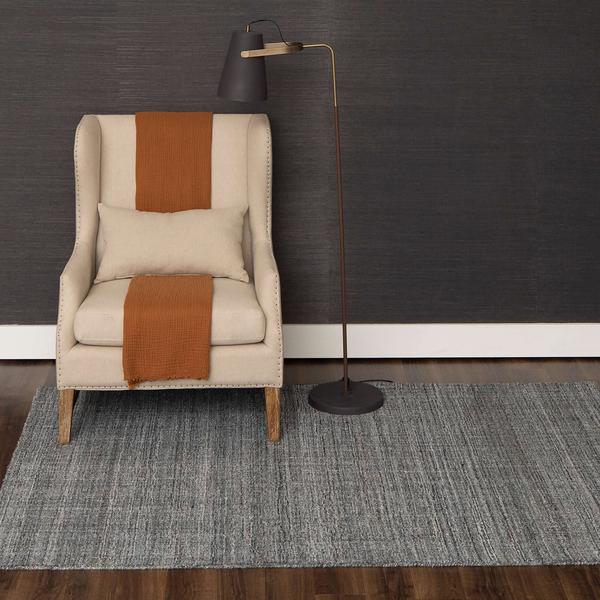 Contemporary & Transitional Rugs Haberdasher Graphite Medium Blue - Navy & Lt. Brown - Chocolate Hand Tufted Rug