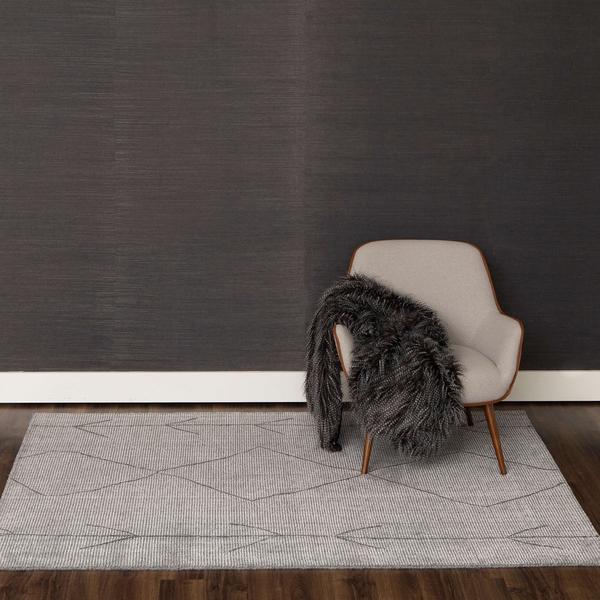 Transitional & Casual Rugs Tangier Meknes Charcoal Lt. Grey - Grey & Black - Charcoal Hand Tufted Rug