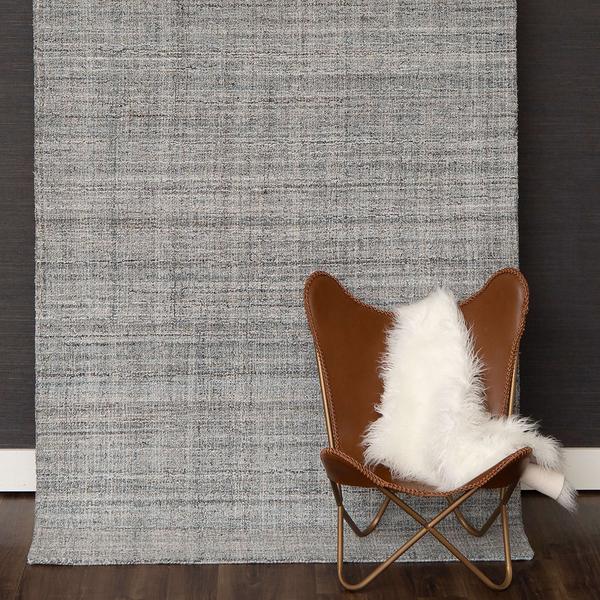 Contemporary & Transitional Rugs Haberdasher Silver Lt. Grey - Grey & Lt. Blue - Blue Hand Tufted Rug