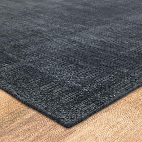 Contemporary & Modern Rugs Gemini Charcoal Black - Charcoal Hand Loomed Rug