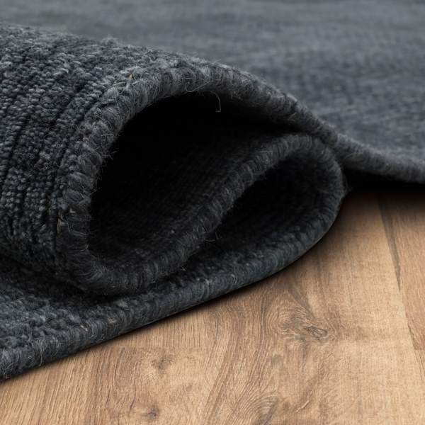 Contemporary & Modern Rugs Gemini Charcoal Black - Charcoal Hand Loomed Rug