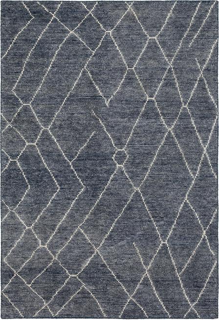 Transitional & Casual Rugs Tangier Spartel Blue Steel Medium Blue - Navy & Ivory - Beige Hand Loomed Rug